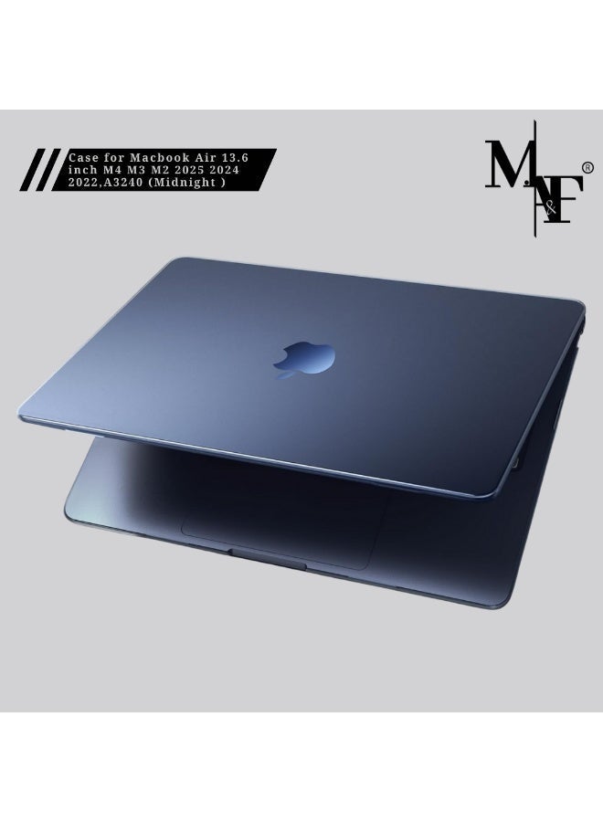 M.A&F's Case Compatible for Macbook Air 13.6 inch M4 M3 M2 2025 2024 2022,A3240 A3113 A2681,Ultra-thin Invisible Translucent Matte Protective Hard Shell Cover,[Presents Original Texture]-Midnight Clear - Image 1